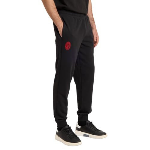 A.C. Milan - Pantalón FtblESS, Chándal con Logotipo de Puma, Producto Oficial, Adulto, Negro, XS