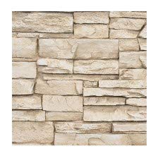 Faux Stone Wall Panel Sample - Deep Stacked Stone Wall Siding - Alpine Almond Color 19" W X 12" H X 1 1/2" D