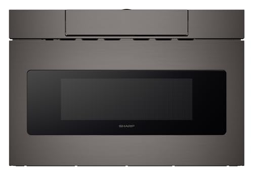 SHARP SMD2470AH Microwave Drawer Oven, 24-inch, 1.2 Cubic Feet, 950 Watt, Concealed Control Panel with Digital LCD Display, Black Stainless Steel