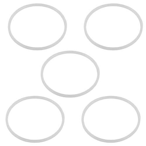 Angoily 5pcs Replacement Silicone Lid Seal O Ring Gasket for Stainless Steel Insulated Tumbler Mugs with Enhanced Leak Protection and Tight Seal, White Silicone Cup Lid Gasket for Office