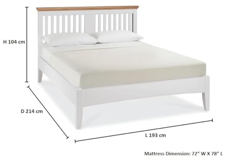 Image of APRODZ Solid Wood Without Storage King Size Parma Bed for Bedroom Stylish | White & Brown Finish