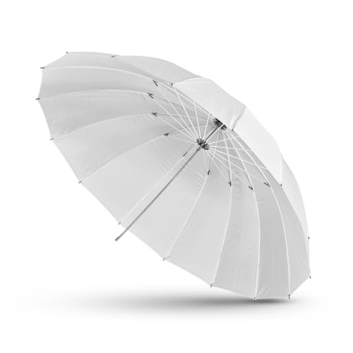 Walimex Durchlichtschirm weiß Ø 180 cm für Studioblitz, Fotoschirm mit Gestell aus Metall, Studioschirm ideal als Lichtdiffusor für weiches Licht bei...