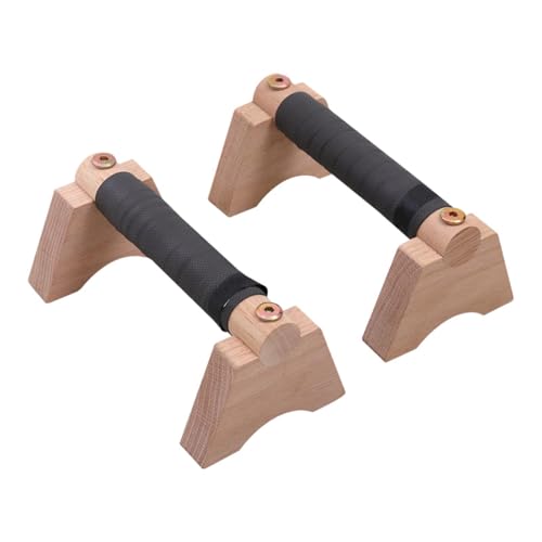 Zxpjkyu 2X Wood Push up Bar Pushup Stands Strength Training for Men Women Push up Handles Parallettes Bar for Exercise Gymnastics, Khaki L