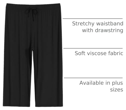 Image of Latuza Women's Plus Size Capri Pajama Pants Wide Leg