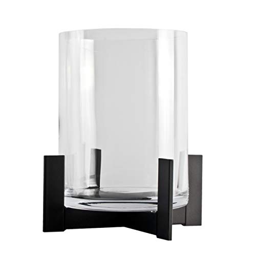 Varia Living Großes Windlicht/Laterne mit Glas aus Metall/Eisen für drinnen oder im Garten als Laterne wunderschön zum Dekorieren als Kerzenleuchter (H 38 cm/Ø 34)