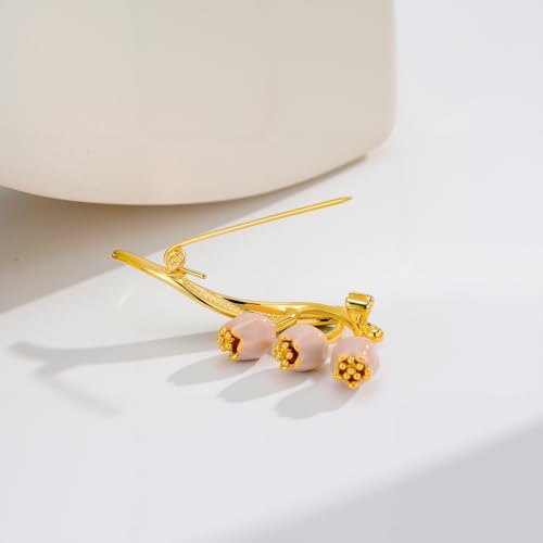 Image of 14K Gold-Plated Flower Brooch Pins Crystal Rhinestone Flower Brooch Pin Accessories Christmas Birthday Gift for Women