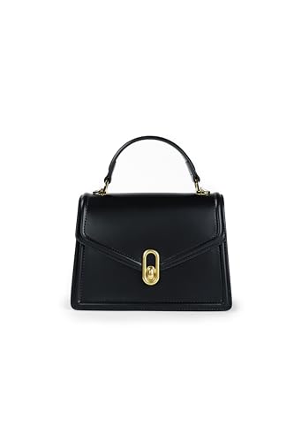 ON / ELEVEN Women’s Evening Handbags - Leather Top-Handle Fashion Purses in Red, Black, and White