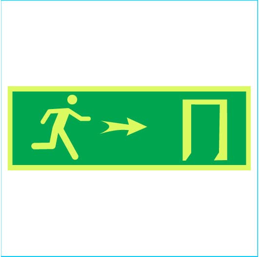 Emergency Fire exit Right Way Arrow Glow Sign Emergency fire Safety Radium Night Light illuminations PVC Waterproof Sign Sticker-image-11