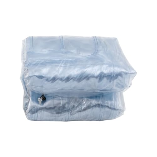 Image of Transparent Clear Inflatable Sofa Seat Couch, Twin Size Air Mattress Inflatable Sofa, Double Inflatable Chair Air Sofa, Portable Blow Up Couch for Indoor, Outdoor, Camping, Beach, Patio, Yard
