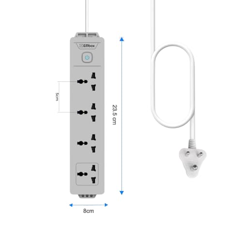 Image of EMBOX Extension Board 5 Meter Cable | Extension Board with Switches, 4 Universal Sockets LED Indicator | 1500W Extension Cord