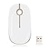 Jelly Comb 2.4G Slim Wireless Mouse with Nano Receiver Less Noise, Portable Mobile Optical Mice for Notebook, PC, Laptop, Computer, MacBook - White and Gold