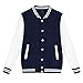 Mymyguoe Cardigan cropped pour homme - Ultra doux - Manches longues - Pour homme - Pour patchwork - Col en duvet - Manches longues - Veste d'hiver doublée, Marine, L