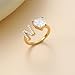 Wellike Gold Initial Ring For Women Non Tarnish Stackable Gold Rings 18k Gold Plated Dainty Trendy Heart Pinky Cubic Zirconia Letter N Ring Hypoallergenic Fashion Engagement Wedding Jewelry