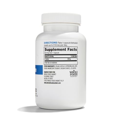 365 by Whole Foods Market, L Arginine 500Mg 100 Veggie Caps - image 2