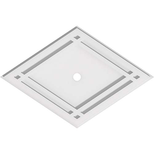 Image of Ekena Millwork CMP20X13DD-01000 Diamond Architectural Grade PVC Contemporary Urethane Ceiling Medallions 20 inchW x 13 3 /8 inchH x 1 inchID x 7 inchC x 1 inchP