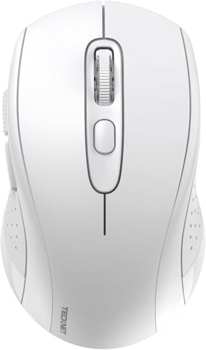 Image of TECKNET 2-in-1 Bluetooth Mouse (BT 5.0 /3.0+2.4Ghz), 6-Level 4000 DPI White
