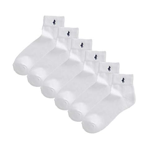 POLO RALPH LAUREN Men's Quarter Socks, SIZE 6-12 - White - Large Cover
