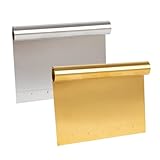Pro Bench Scraper & Chopper,2 Pack Stainless Steel Dough Scraper with Measuring Scale,Multipurpose Pizza/Pastry/Cake/Pastry/Food Cutter,Kitchen Baking Essential Utensil (Silver&Gold)