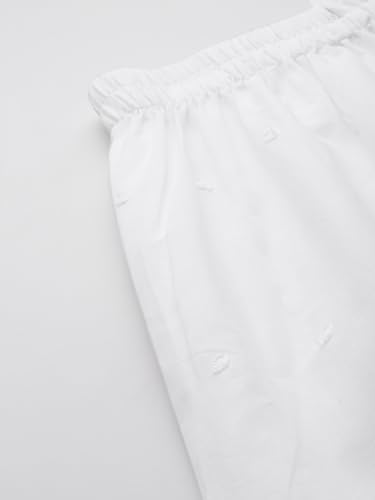 Image of feranoid White Chicken Embroidred Cotton Regular Fit Palazzo