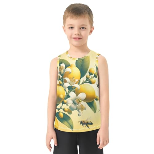 susiyo Lemon Branch and Flowers Bees Boys Sleeveless Tank Top Girls Athletic T Shirt2