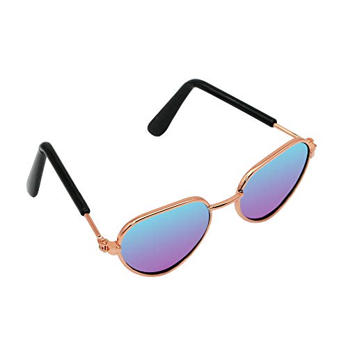 YAODHAOD Pet Sunglasses Classic Retro Circular Metal Prince Sunglasses Funny Cute Puppy Cat Teacher Bachelor Cosplay… - Image 4