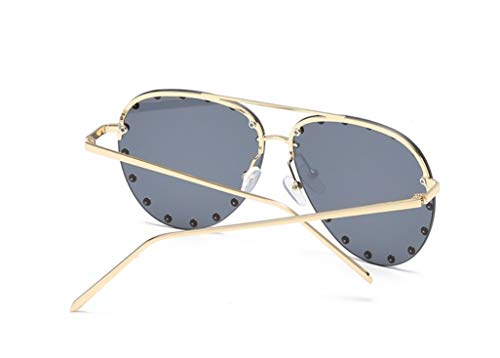 Chezi Rimless Studded Aviator Sunglasses2