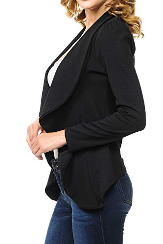 Women's Long Sleeve Classic Draped Open Front Lightweight Blazer(S-3XL)3