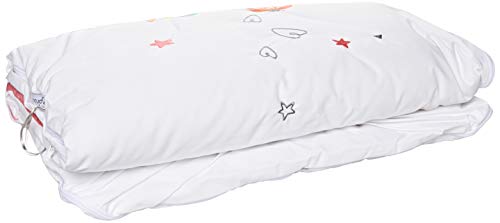 Pirulos 34013219 - Saco nórdico, diseño unicornio, algodón, 72 x 142 cm, color blanco y fresa