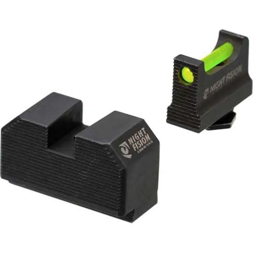 NIGHT FISION Optic Height Fiber Optic Sight Set for Glock 17/19/45/48 w/RMR/507c/SRO - Green Front (GLK-001-330-353-GFZX)