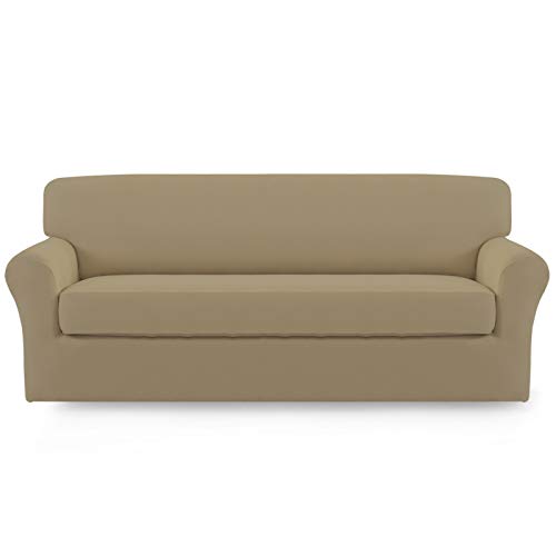Image of Easy-Going 2 Pieces Stretch Couch Sofa Slipcover Washable