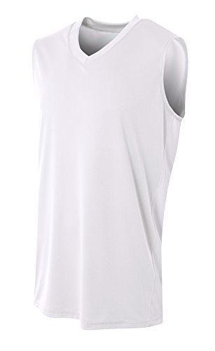 A4 Mens Backcourt Jersey, Large, White