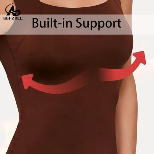 Shamfreshen U Neck Shapewear Built-in Bra Tank, Seamless Tummy Control Bodysuit, Plus Size4