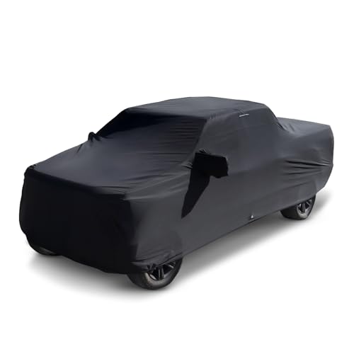 Image of iCarCover Premium Custom Truck Cover for 2004-2024 GMC Sierra 1500 Crew Cab, 5.8 ft. Short Bed Heavy Duty Waterproof All Weather Rain Snow UV Sun Protector Custom Fit Full Exterior Protection (Black)