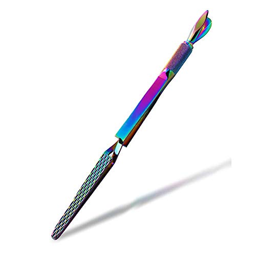 OLOOYA Colorful Stainless Steel Nail Art Pincher Cuticle Pusher False Nail Shaping Tweezers Multi-Function Manicure Tools