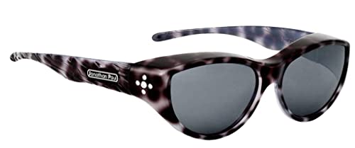 Jonathan Paul Fitovers Chic Kitty Black Cheetah Polarvue Grey Sunglasses (Black Cheetah, Large)