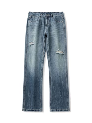 Jeans Pants Trousers Denim Vintage Distressed Men's Street Cool Dressing Style High-end Men