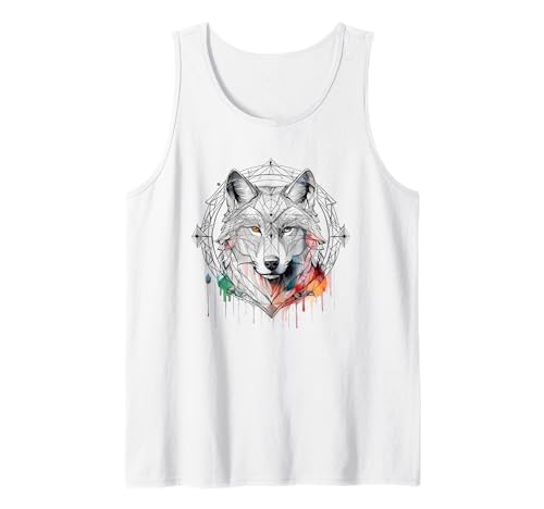 Wolf Wölfe Nordmann Viking Abstrakt Grafik Weiß Abstrakt Tank Top Wolf Wölfe Nordmann Viking Abstrakt Grafik Weiß Abstrakt Tank Top