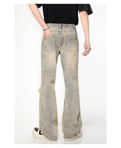 Jeans Pants Trousers Denim Retro Micro Lap Hole Youth High Street Design Sense Trendy Handsome Style Casual Men3