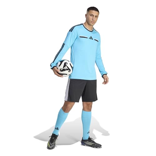 adidas Herren Referee 26 Jersey Long Sleeve Shirt, Bright Cyan/Black, L – Ansicht 6