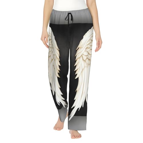 Pantalon de pyjama doux imprimé plumes d'ange EdWal respirant femme