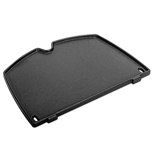 CANDANA Cast Iron Griddle for Gas Grill, Cast Iron Cooking Griddle Parts for Weber Q100 Q120 Q140 Q1000 Q1200 Q1400 Series, Weber Q1200 Griddle, Grill Accessories for Weber 6558, Black