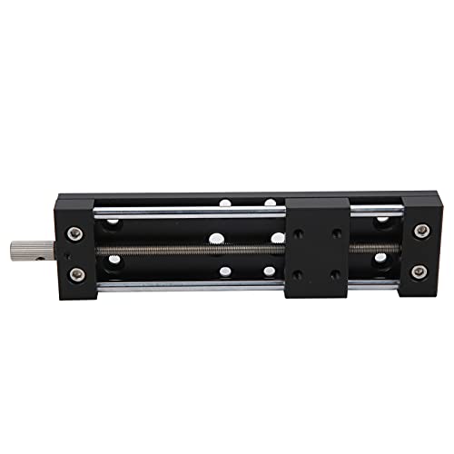 FLEXMAN Manual X Axis Linear Stage, 95mm Stroke Sliding Stage Platform, X Axis Dovetail Guide Linear Table with Gear Rotating Handle for Optical Equipment, Measuring Devices