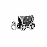 One Moment In Time - パイオニアワゴンチャーム - ウエスタンオックスカートネックレスペンダント - パイオニアヘリテージジュエリー - クリスチャン&インスピレーションを与える女性や男性へのギフト - ネックレスとブレスレットにフィット, 1 in, ステンレス鋼