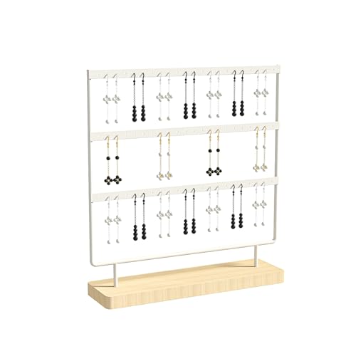 Julysky Earring Holder Organizer,Earring Holder Stand for Hanging Earrings,Earring Display Stand，Earring Organizer Stand，Earring Tree (White, 3 Layers)