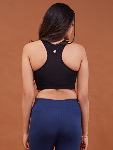 Image of NYKD Women's Everyday Cotton Padded Sports Bra for Gym /Running /Workout Full Support | Removable Pads | Wirefree | Full Coverage | Stretchable - NYK059