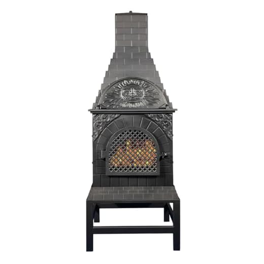 The Blue Rooster Casita Grill Chiminea Outdoor Fireplace Wood Burning Firepit and Pizza Oven