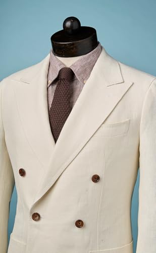 Mens Linen Cotton Suit Jacket Sports Casual Coat Grooms Beach Prom Wedding Slim Fit Tuxedo Blazer3