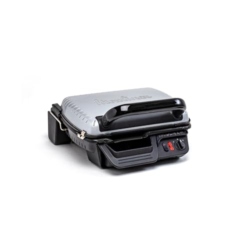 Moulinex UltraCompact Grill, Grill y Barbacoa Interior, 2000W, 2 posiciones, termostato, placas antiadherentes, bandeja XL, fácil limpieza y almacenamiento, GI305DF0