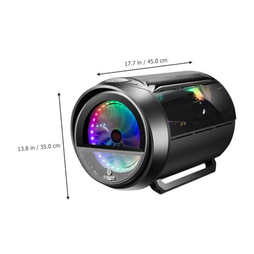 Gabinete circular transparente para computadora con enfriamiento por agua, diseño antivibración en acero negro compatible con placas madre ATX, pies estables para uso en escritorio para juegos y hogar miniatura 5