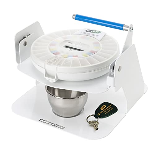 Best Cyber Monday 🔥 e-Pill Station Pro - Advanced Locked Automatic Pill Dispenser - Clear Lid